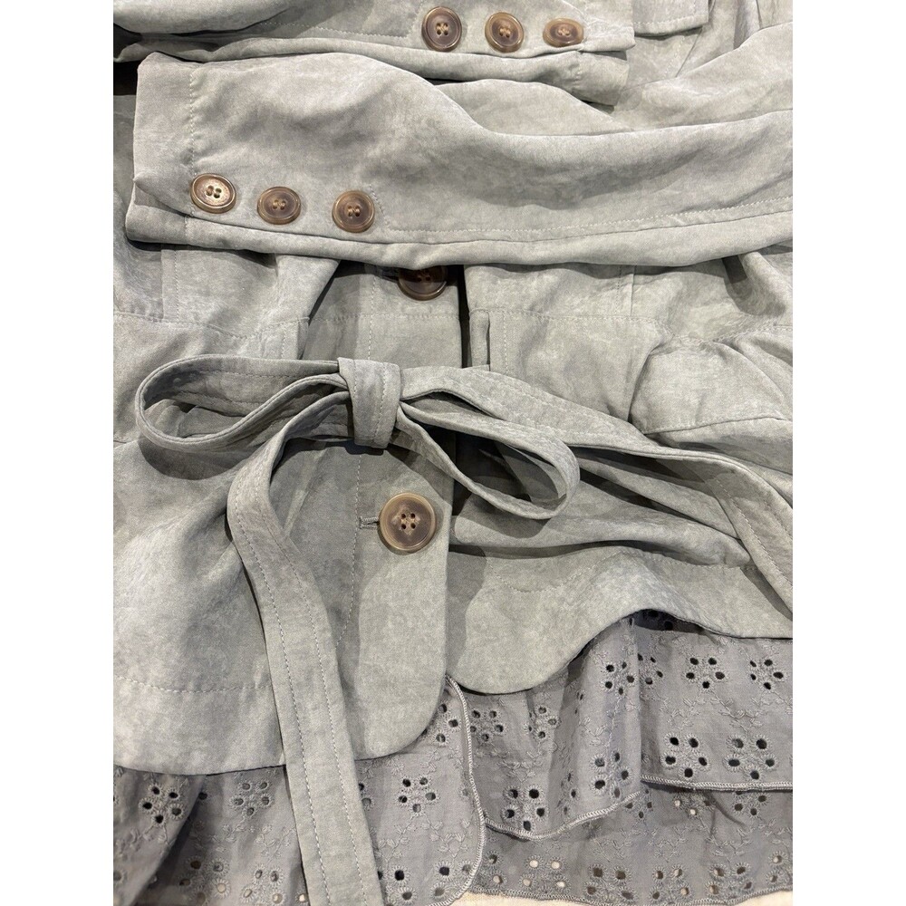 Heritage Charm Jacket Womens Size L Eyelet Ruffle Lace Boho Sage Green Artsy NWT - Picture 9 of 11